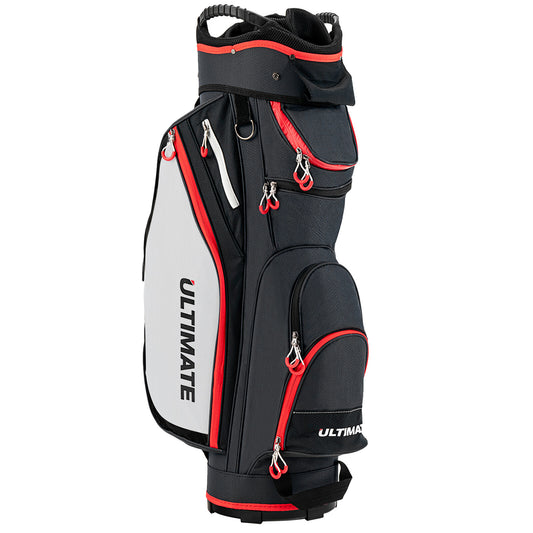 Large Capacity Golf Cart Bag with 14-Way Dividers and Multiple Pockets