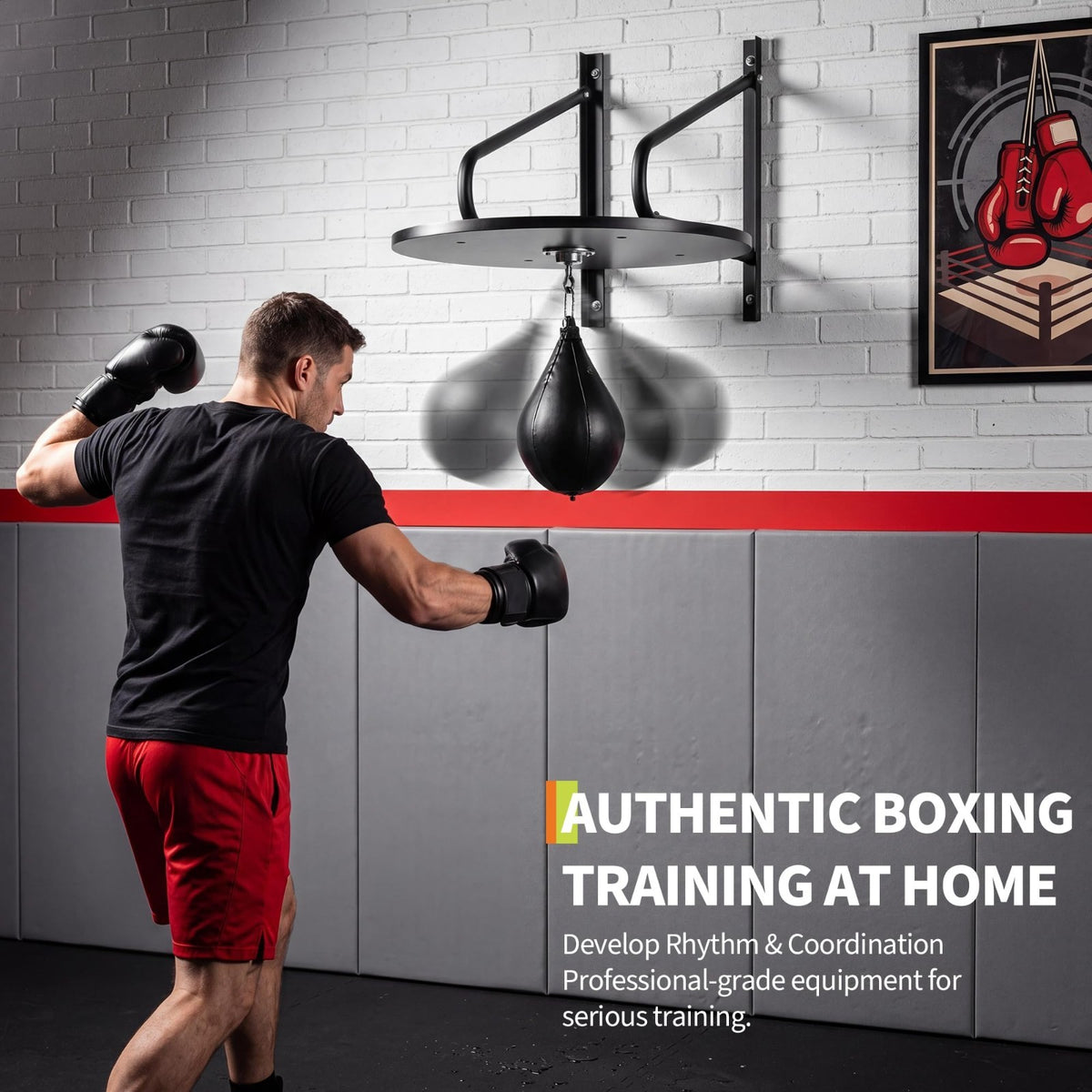 24 Inch Heavy Duty Wall Mount Speed Bag Platform Kit for Boxing Training