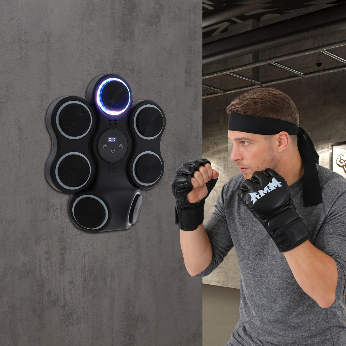 Interactive Boxing Trainer Wall Mount with 7 Targets & Bluetooth