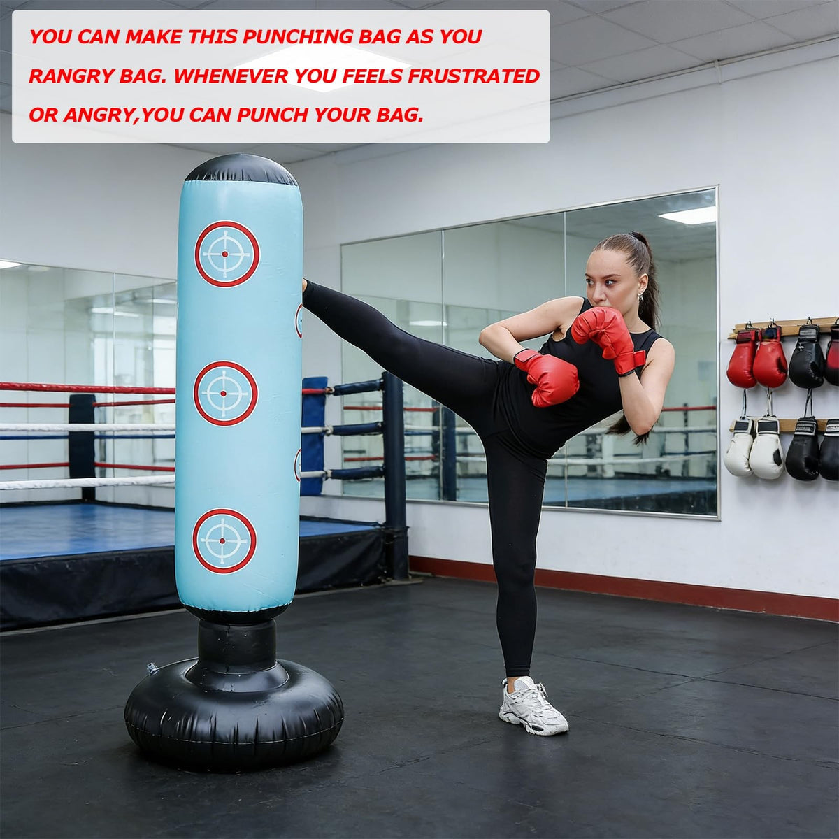 Inflatable Freestanding Punching Bag for Kids & Adults Heavy Duty Boxing Equipment