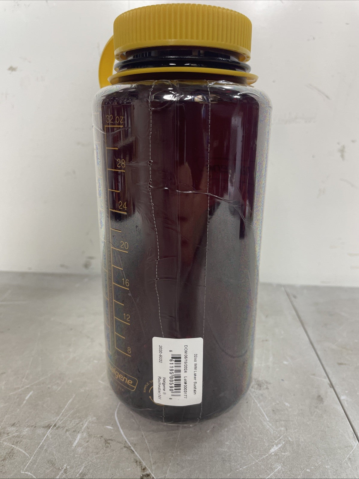 32 oz Wide Mouth Water Bottle with Golden Yellow Cap - Reusable Hydration Flask