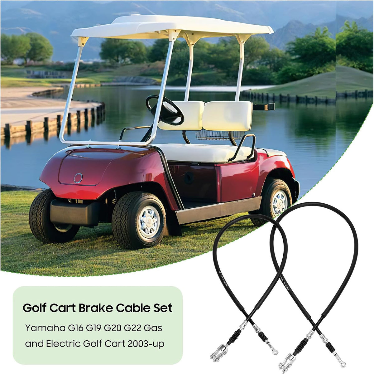 Golf Cart Brake Cable Set for Yamaha G8 G14 G16 G19 G20 G22 Gas & Electric