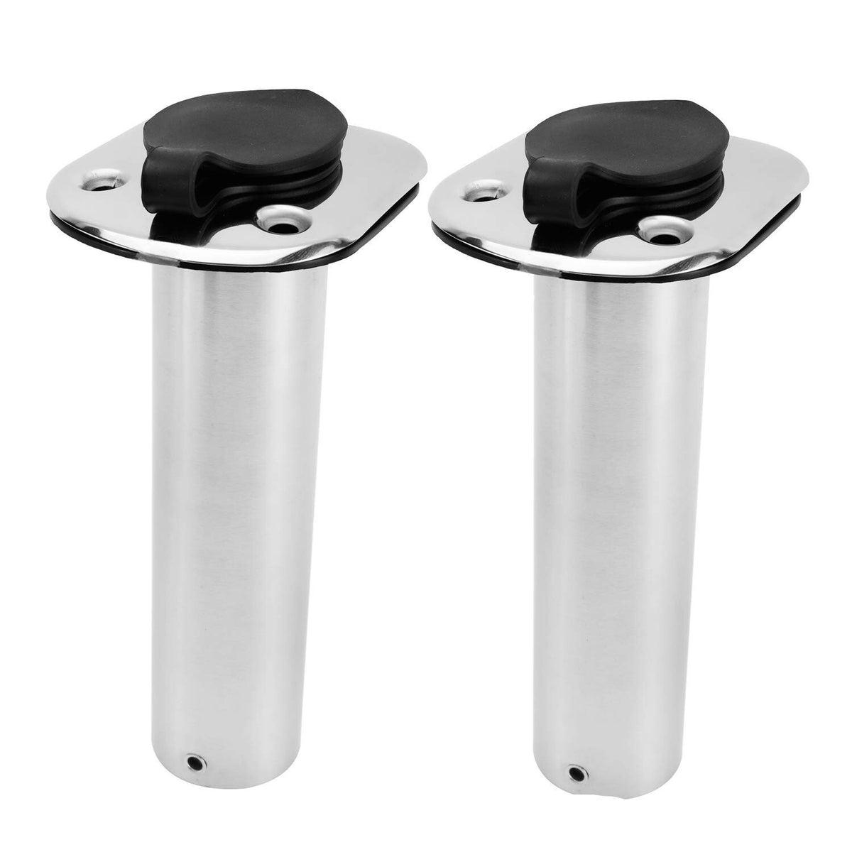 4Pcs Stainless Steel Fishing Rod Holders 90 Degree Flush Mount with Rubber Caps