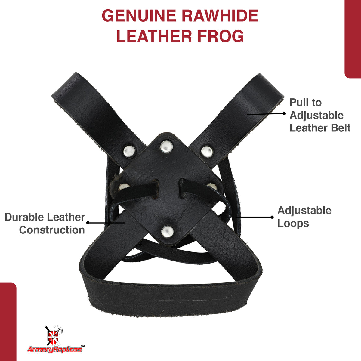 Ambidextrous Leather Sword & Axe Frog Holder for LARP & Medieval Cosplay