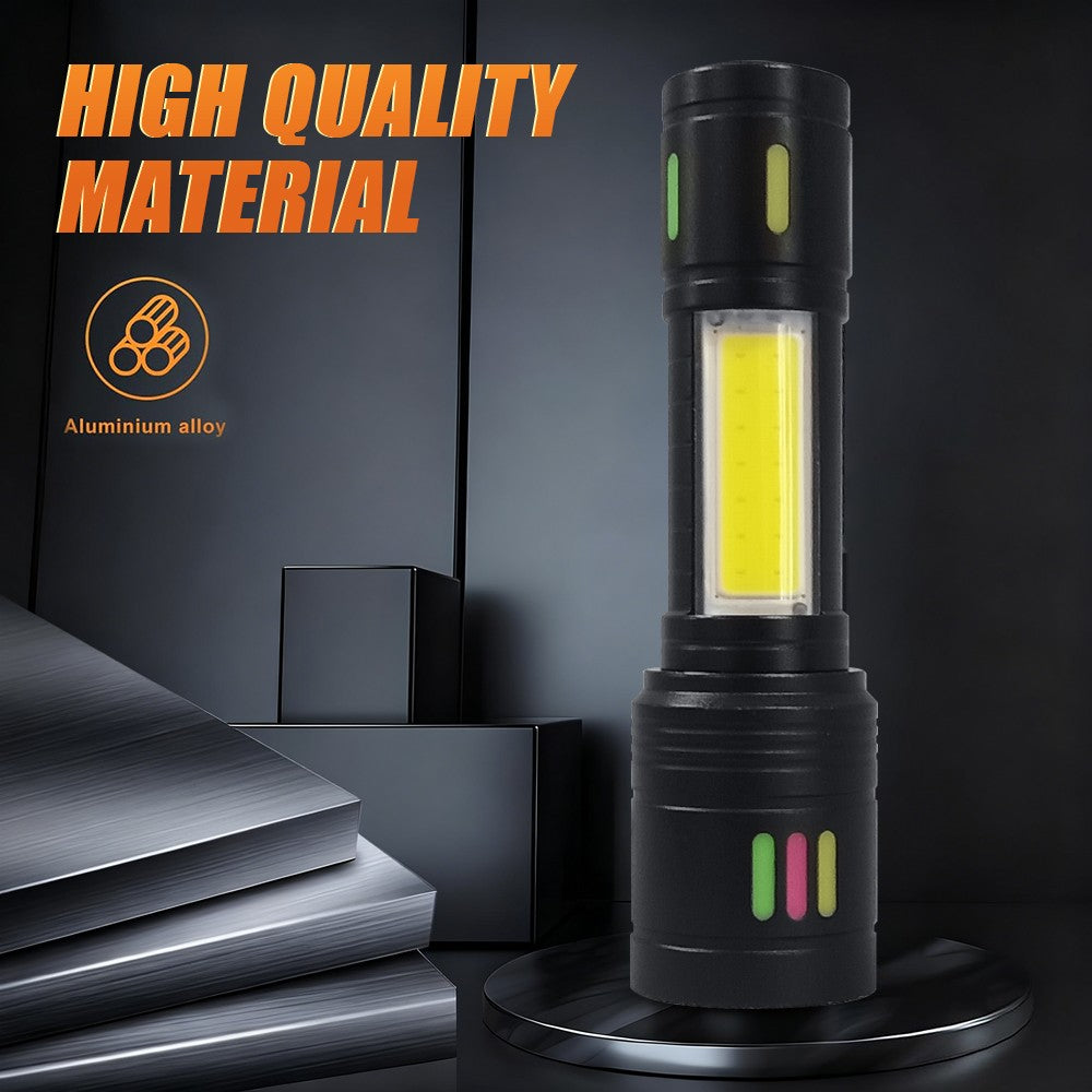 Rechargeable LED Tactical Flashlight 2 Pack Waterproof Emergency Light