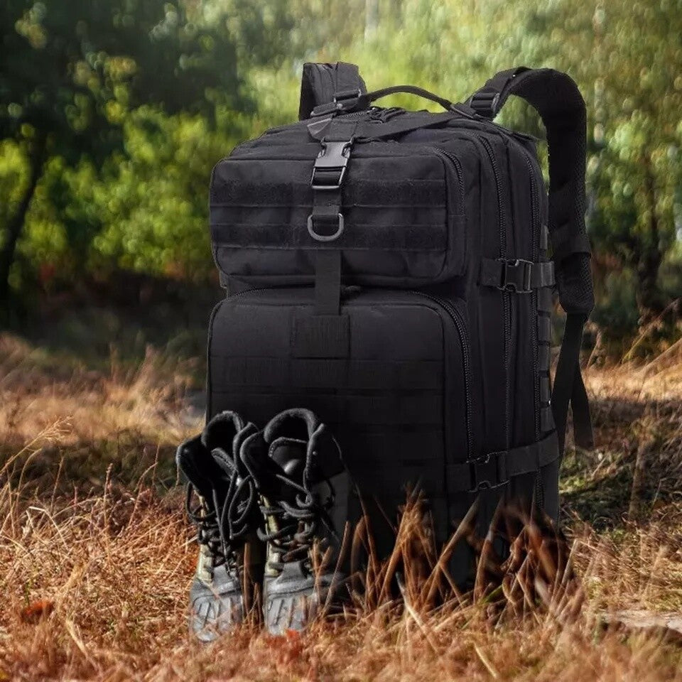 30L Waterproof Tactical Backpack for Camping Hiking Travel Black