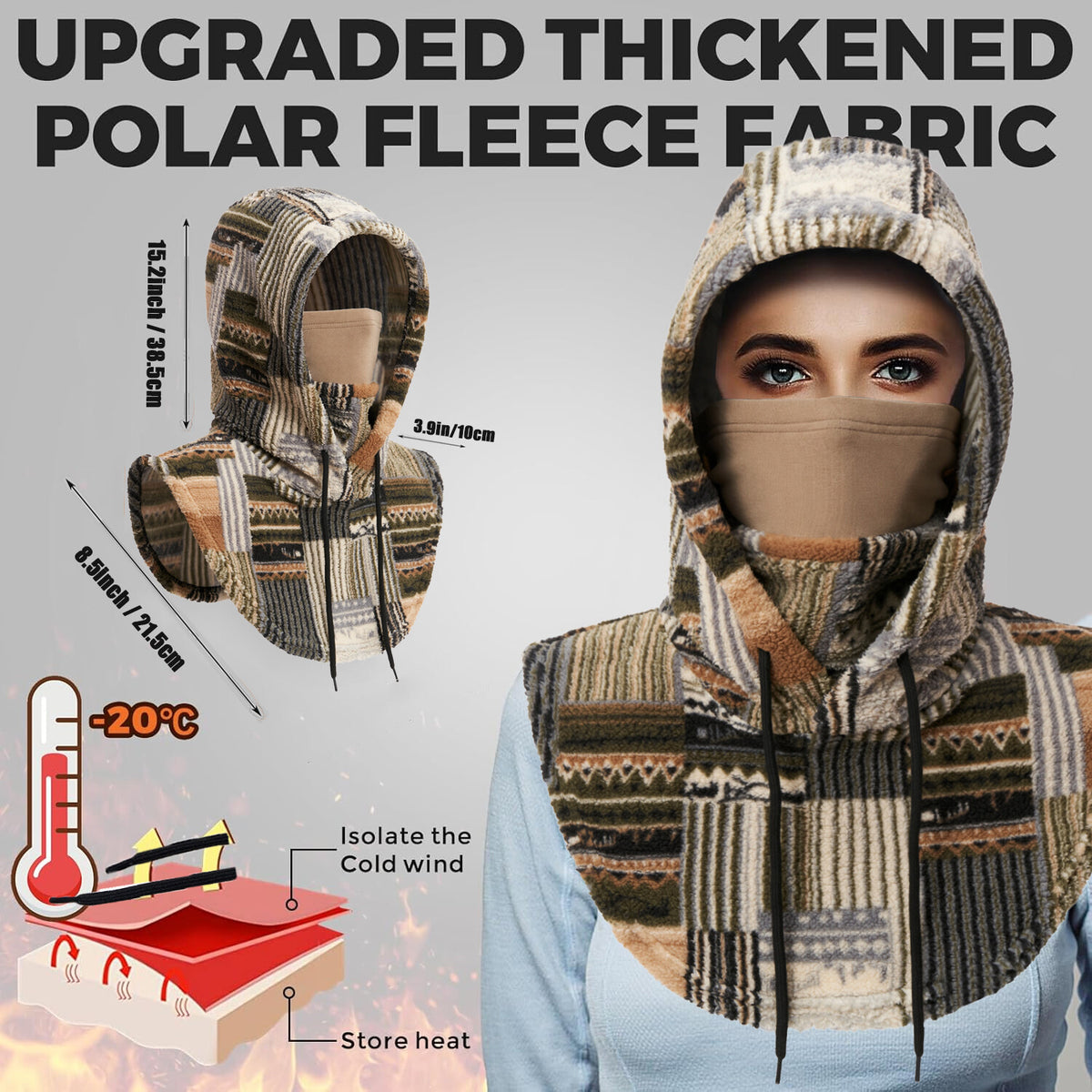 Winter Balaclava Ski Mask Cold Weather Windproof Fleece Face Cover