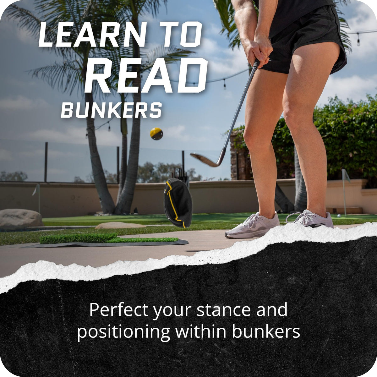 Golf Bunker Training Aid with 3 Discs for Sand Trap Practice