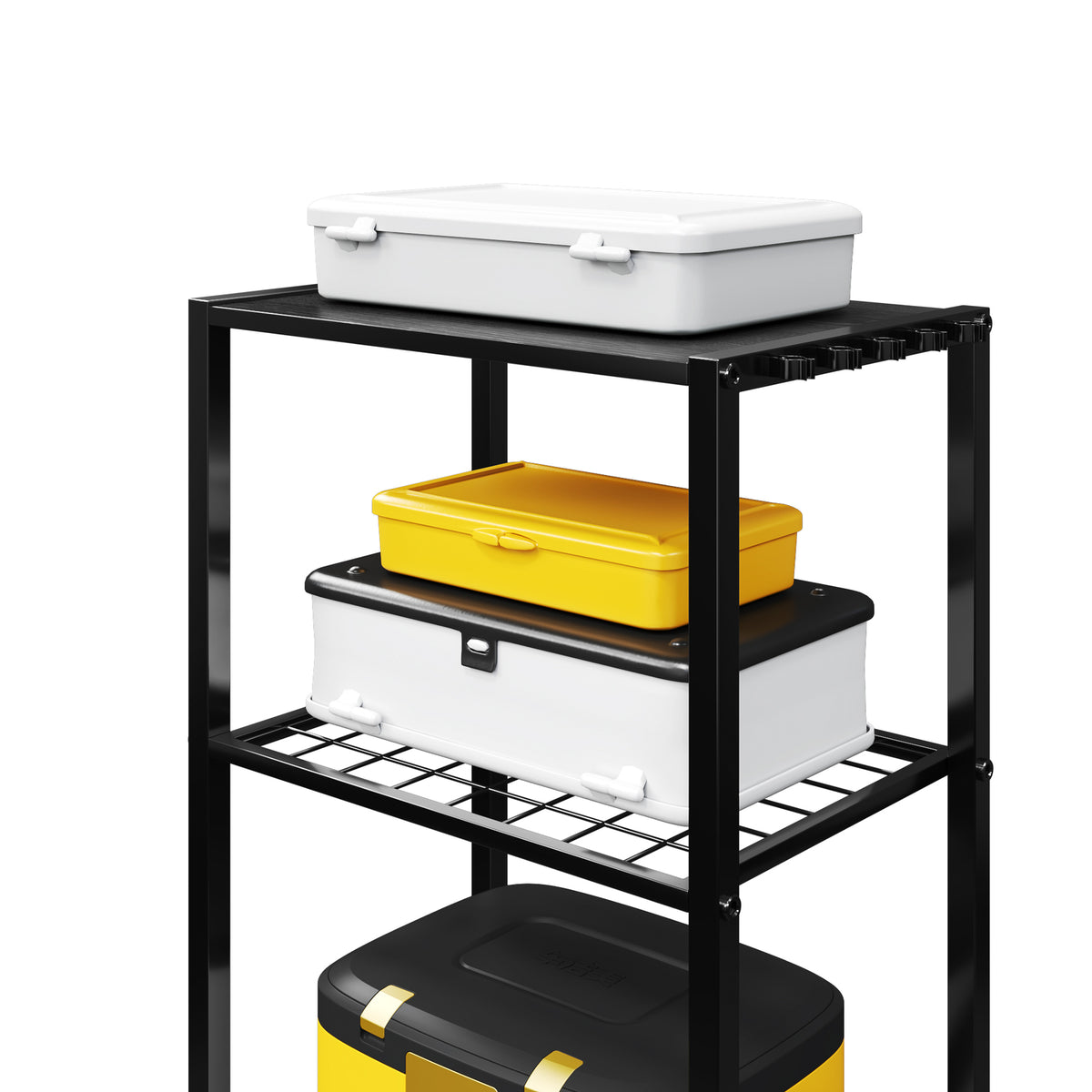 10 Rod Fishing Rod Holder Rack with Tackle Storage and Mobility