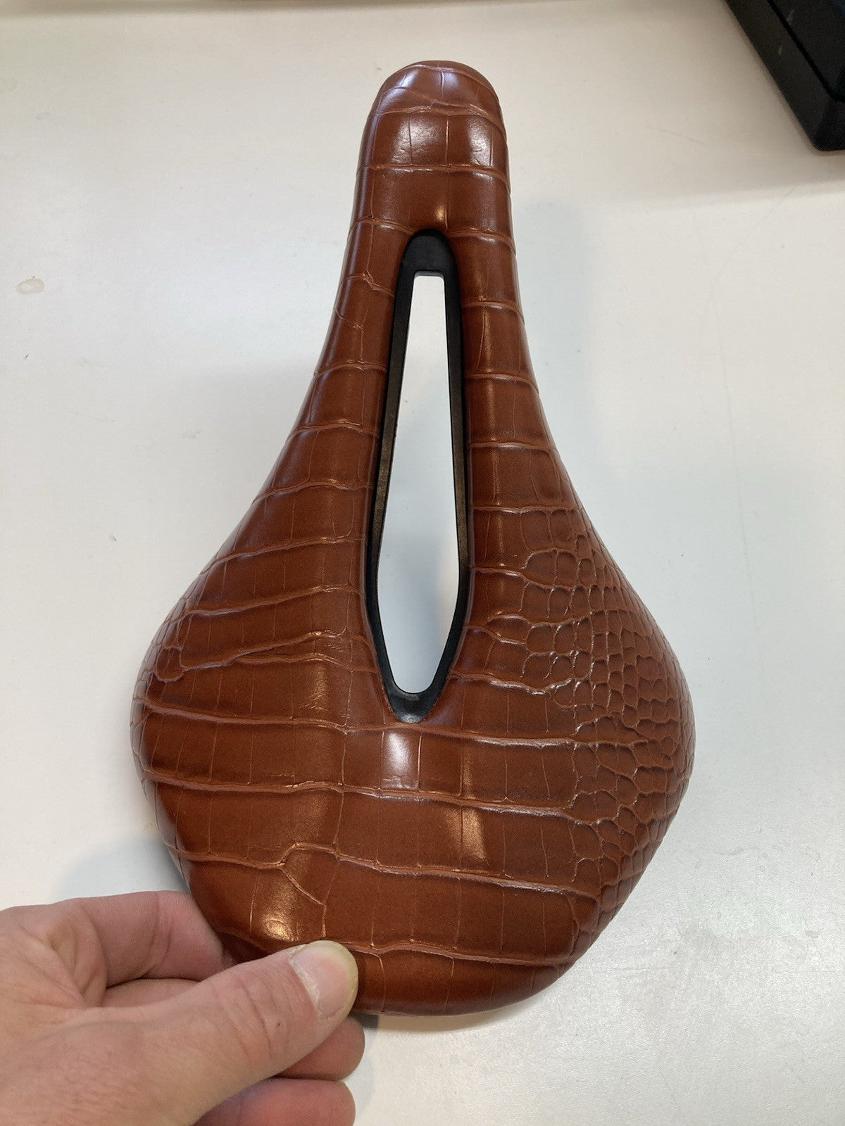 Bike Saddle - 160mm x 250mm Leather-Style Road Gravel Mountain Seat