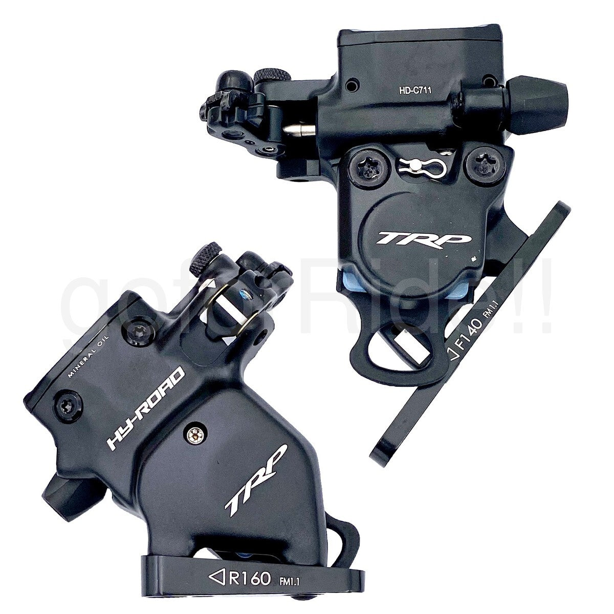 Hydraulic Disc Brake Calipers 160mm Flat Mount Front & Rear Black
