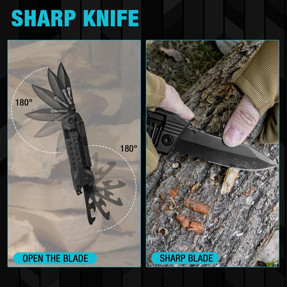 20-in-1 Multitool Pocket Knife with Locking Blade, Saw, Screwdriver, Fire Starter