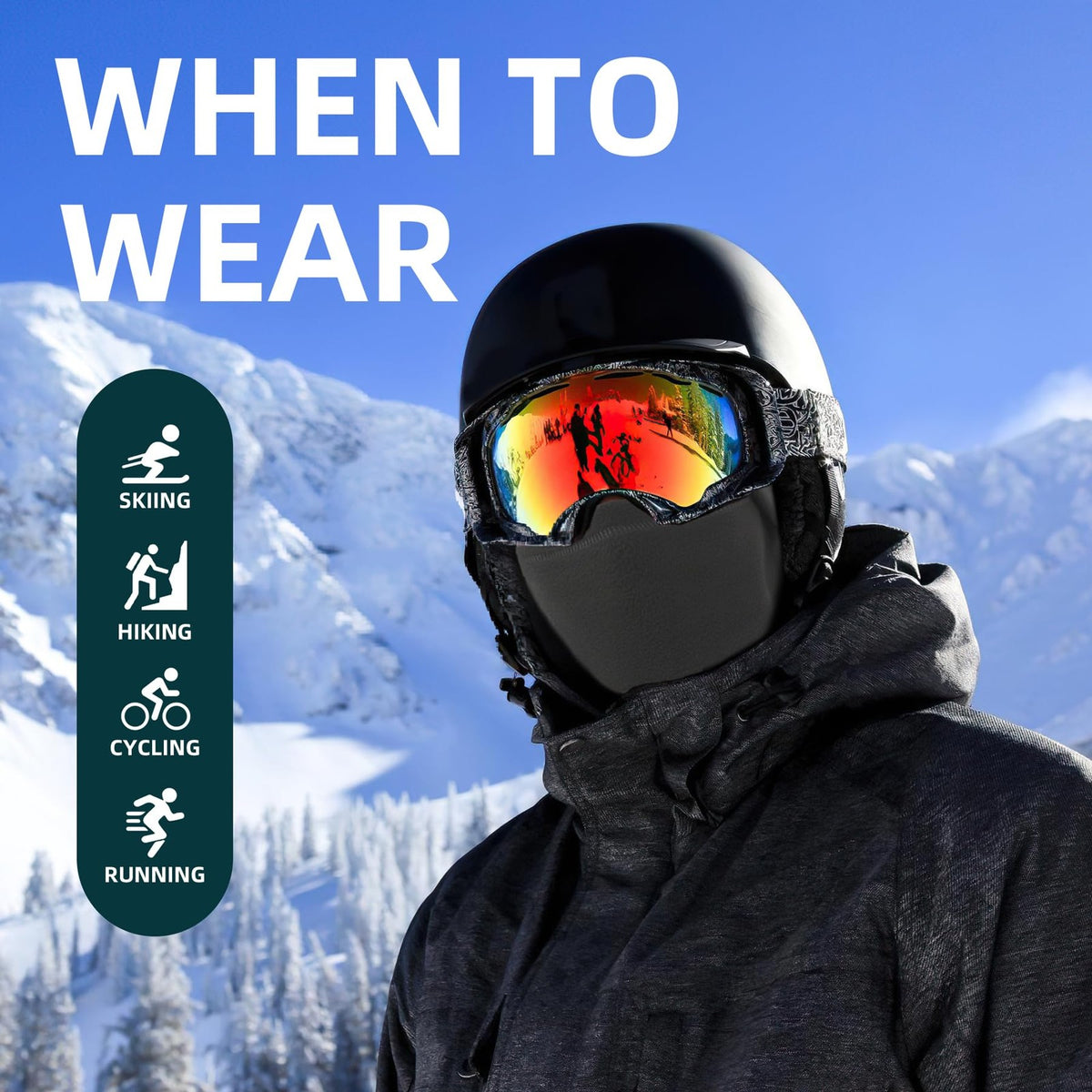 Winter Balaclava Ski Mask Full Face Windproof Fleece Neck Warmer - Unisex