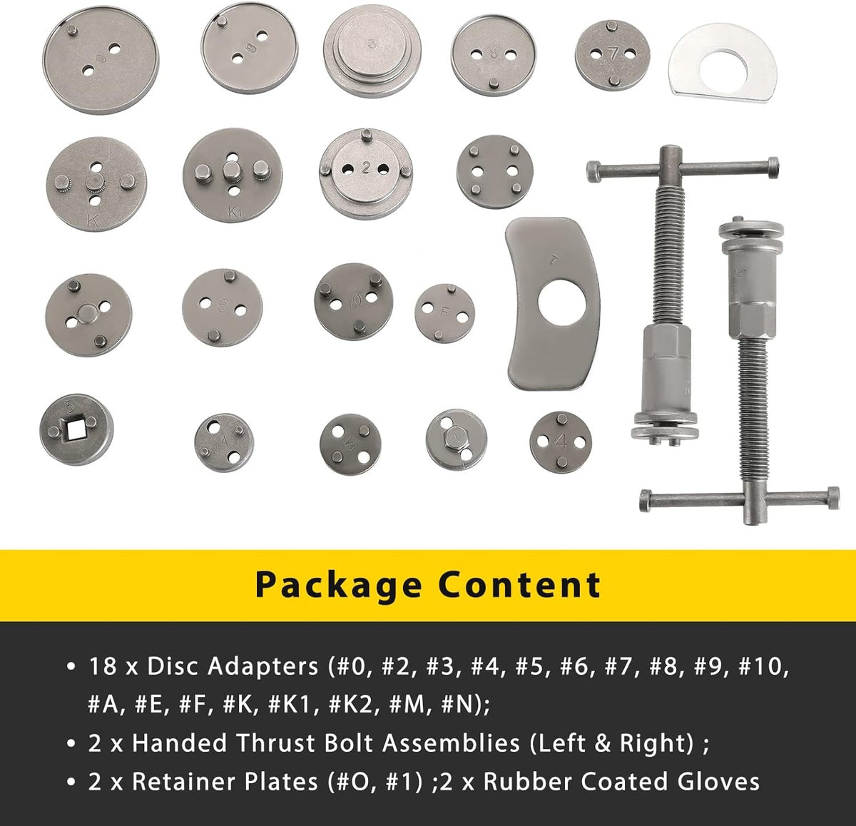Heavy Duty Disc Brake Caliper Tool Kit for Piston Compression & Rewind
