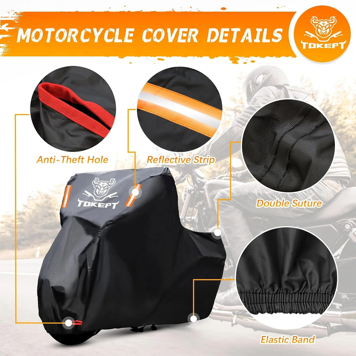 All Season Waterproof Motorcycle Cover - Outdoor Bike Protection