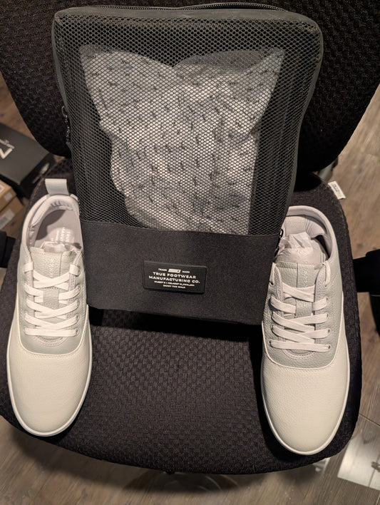 Leather Golf Shoes Size 12 - Eco-Friendly White and Grey Sneakers