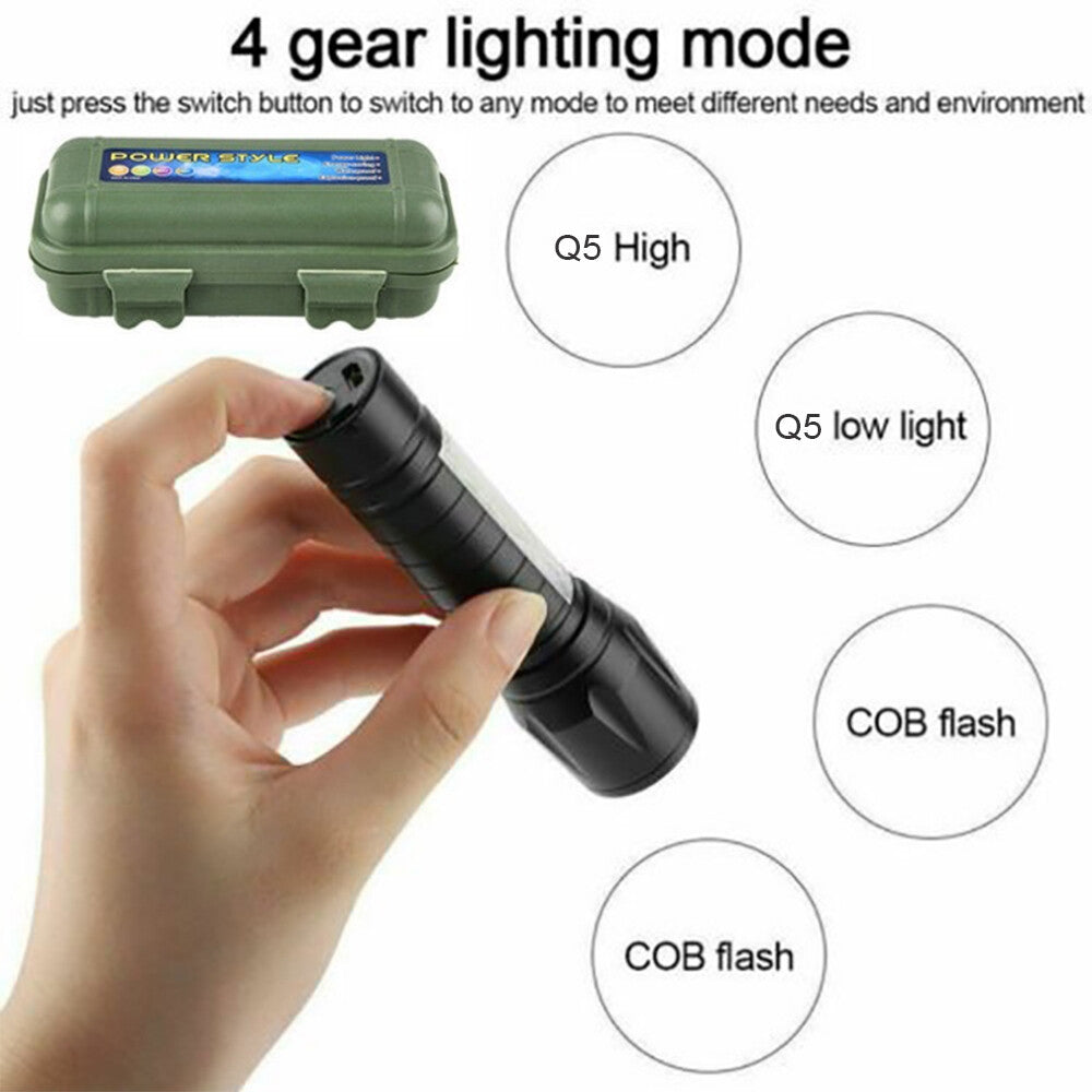 High Lumen Rechargeable Tactical LED Flashlight with Zoom, 95000000LM