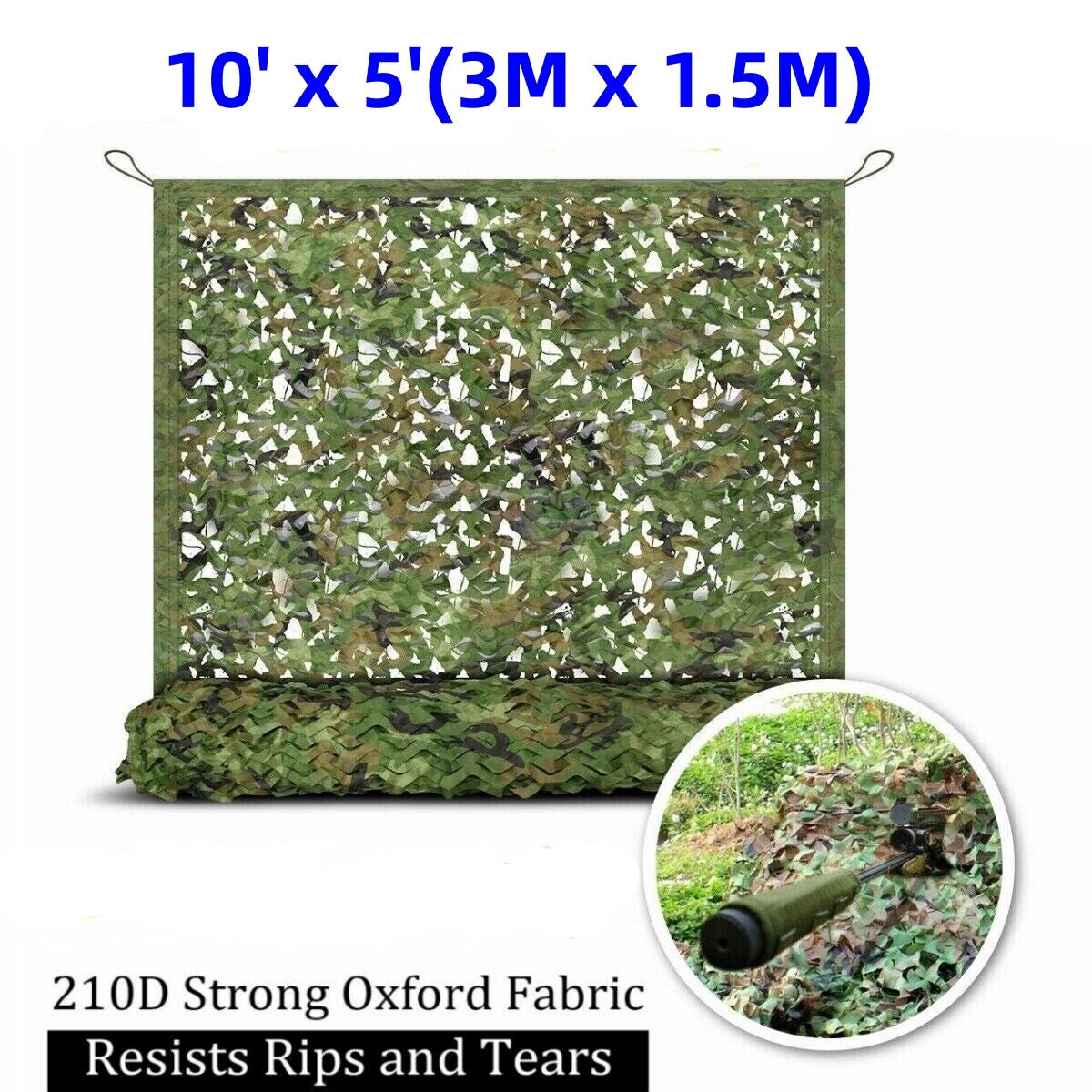 Woodland Camouflage Mesh Netting for Camping Hunting & Outdoor Decor