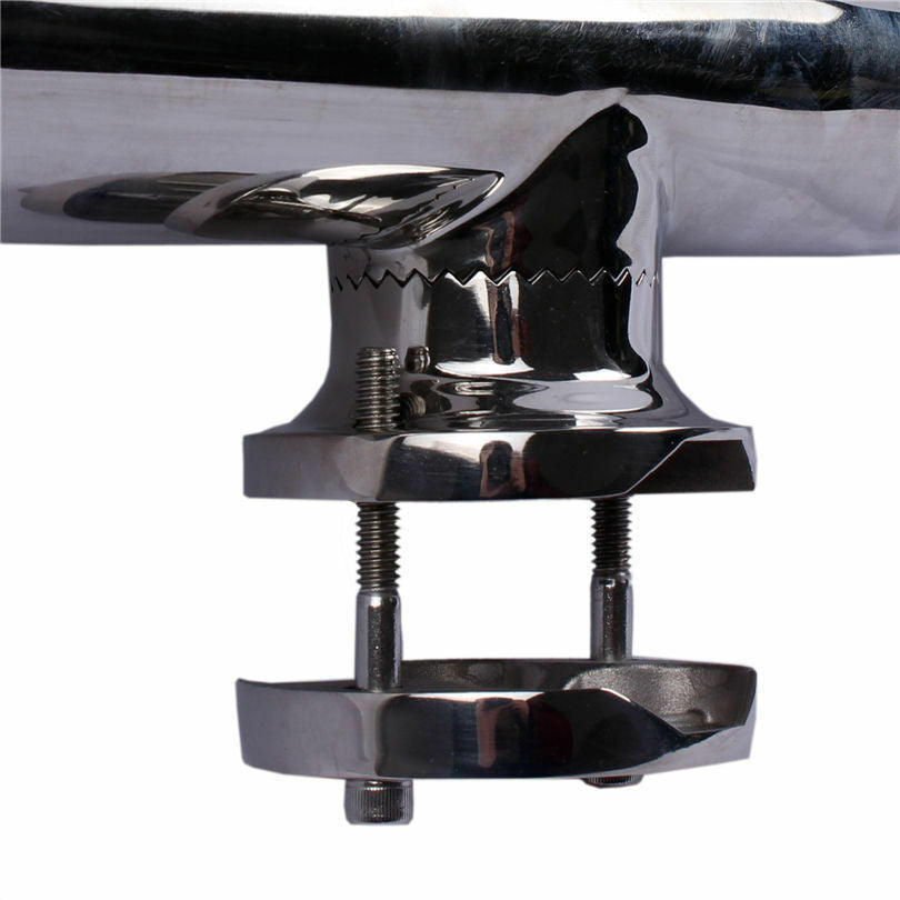 Stainless Steel Boat Fishing Rod Holder Clamp-On Rail Mount 1-1/4"