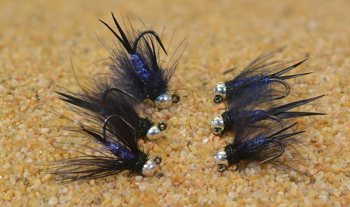 Purple Reign Tungsten Jig Head Flies for Fly Fishing - Assorted Sizes