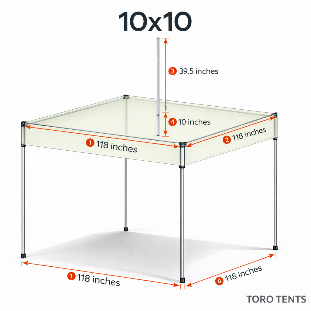 10 x 10 Red Replacement Canopy Tent Top Cover for EZ Up Instant Shelter
