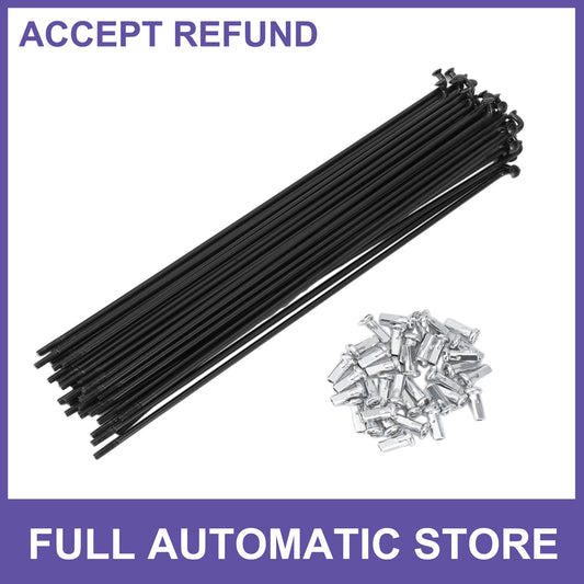 36-Pack 12G Bicycle Spokes 210mm - Steel Black Bike Wheel Replacement