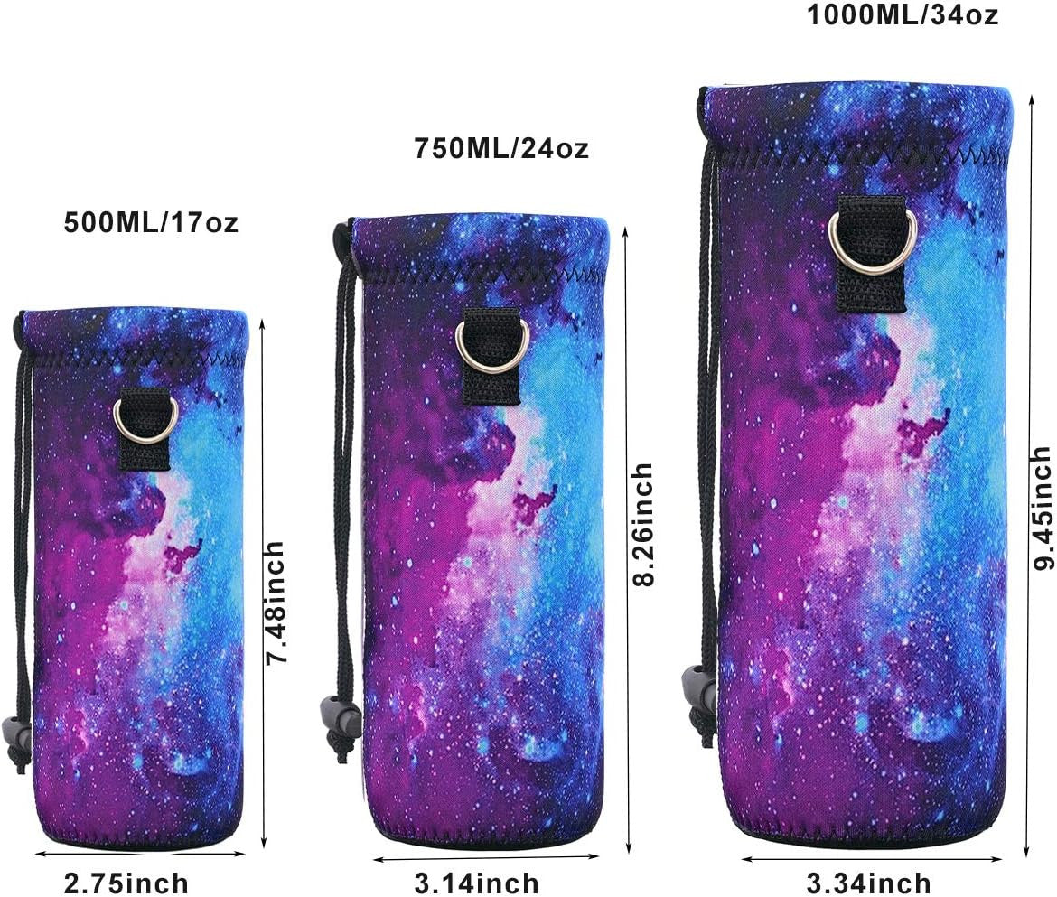 Insulated Water Bottle Carrier Bag with Adjustable Shoulder Strap - Neoprene