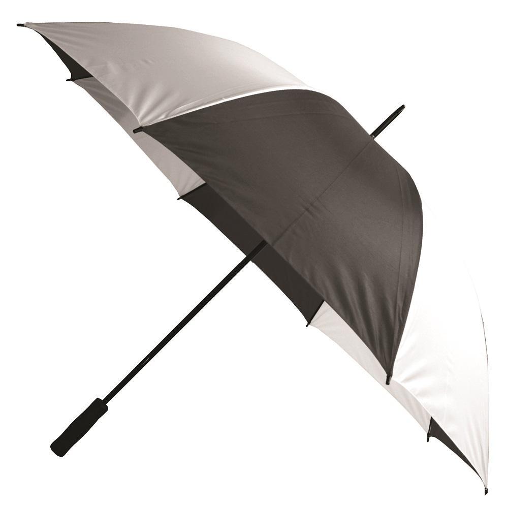 Large Black and White Golf Umbrella 60-Inch Parasol Rain Shield