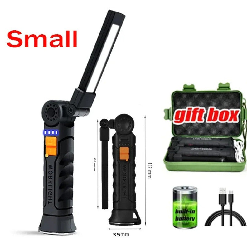 USB Rechargeable COB LED Work Light with Magnetic Base and Multiple Modes