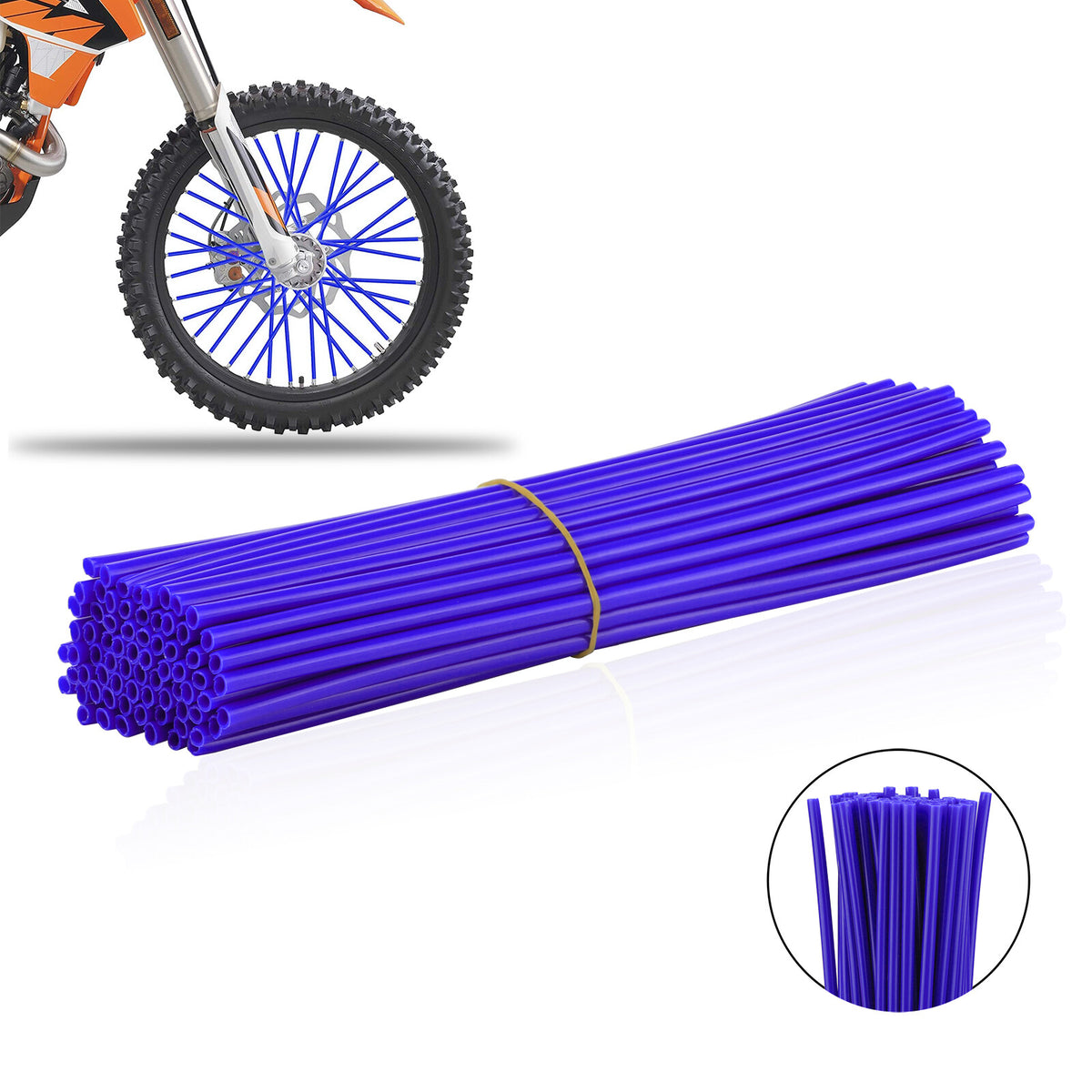 Universal Bike Spoke Skin Covers 72PCS Motorcycle Rim Protector Wraps