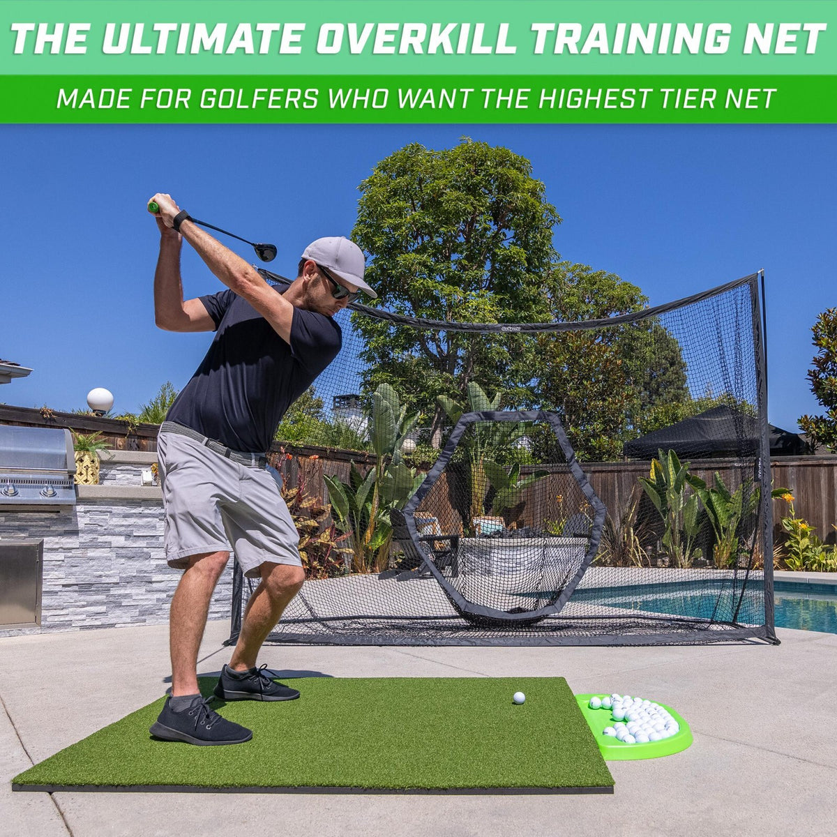 10 ft x 7 ft Golf Practice Net - Indoor & Outdoor Training Aid
