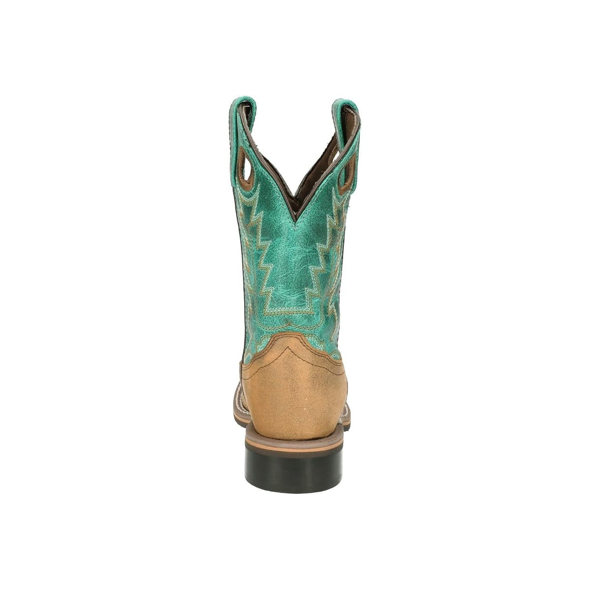 Kids Western Leather Boots with Square Toe and Block Heel