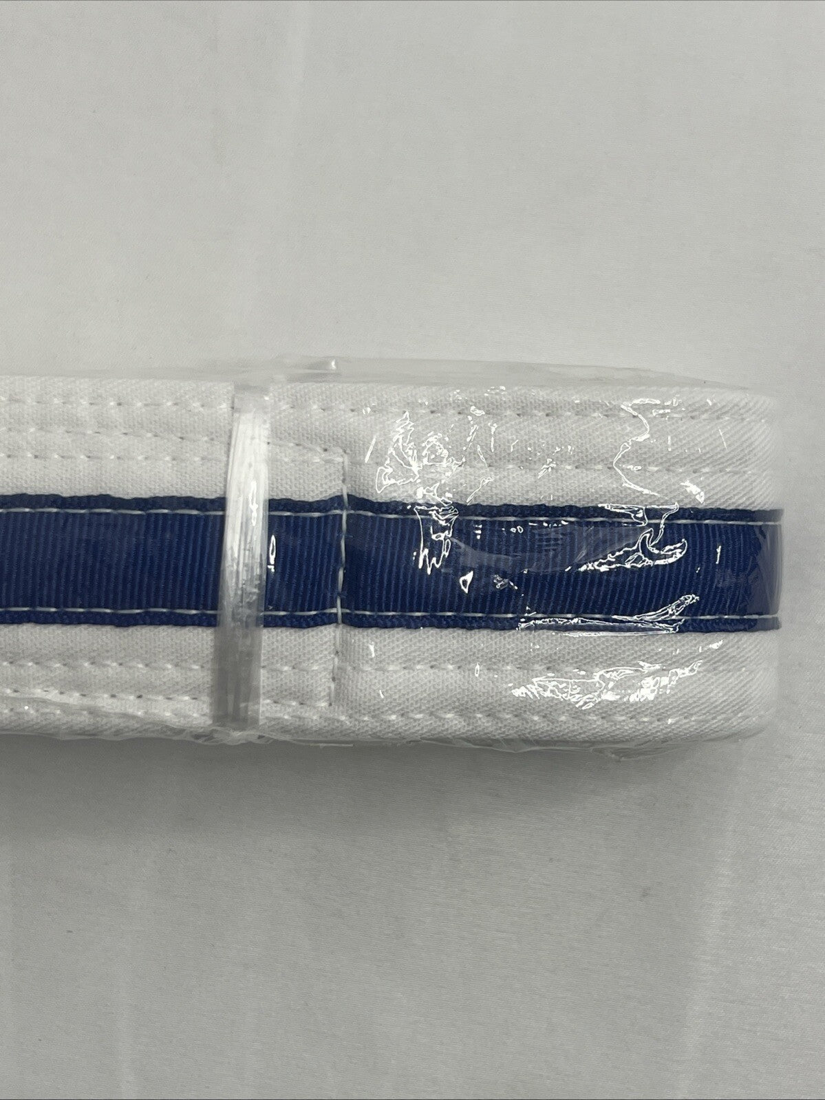 Kids Martial Arts Belt Adjustable White with Blue Stripe Size L