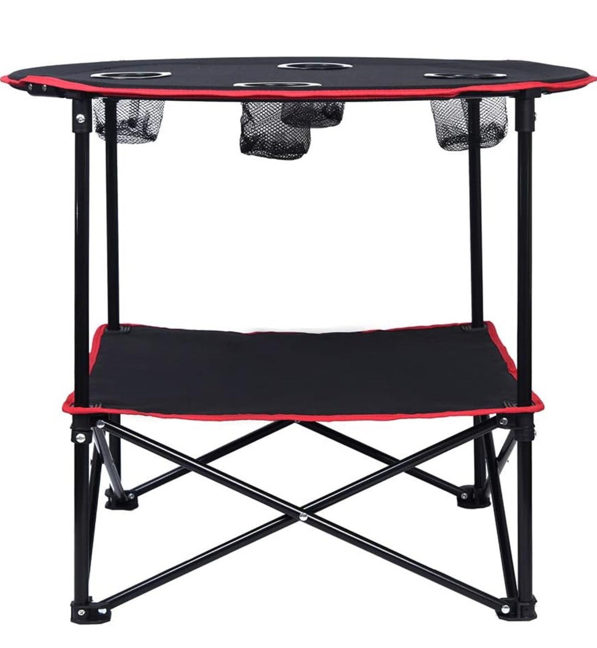 Lightweight Foldable Camping Table with Carry Bag, 28x28 Inches, Outdoor Picnic & Beach
