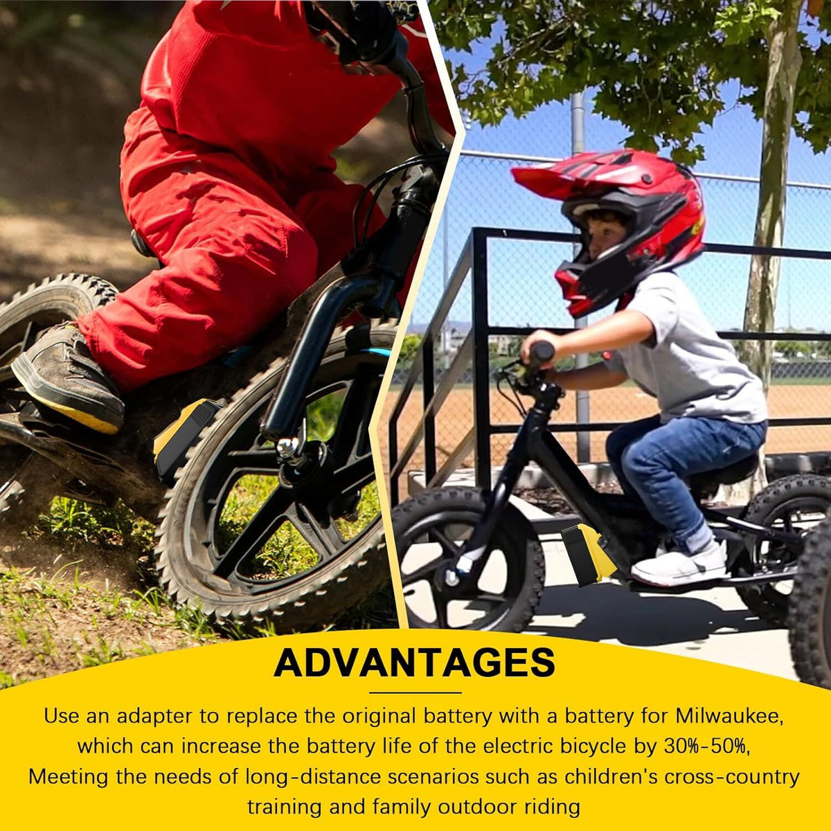 Battery Adapter for Stacyc 12" 16" Bikes - Dewalt 20V Compatible