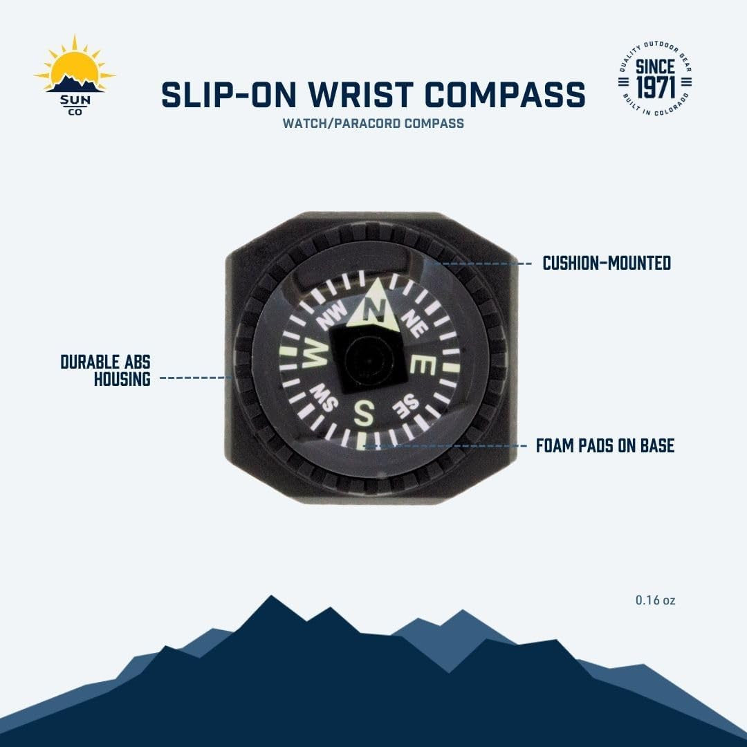Slip-On Wrist Compass for Outdoor and Survival Gear