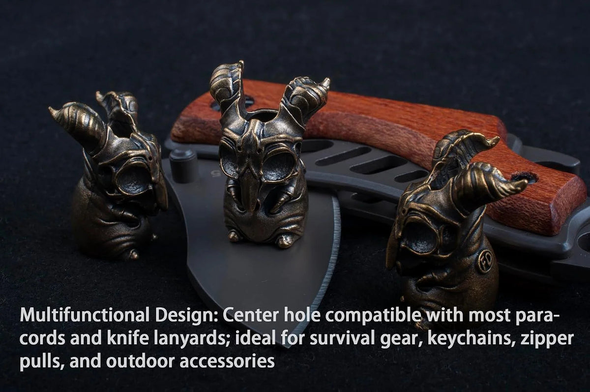 Copper Skull Paracord Beads for Survival Knife Lanyard Keychains Zipper