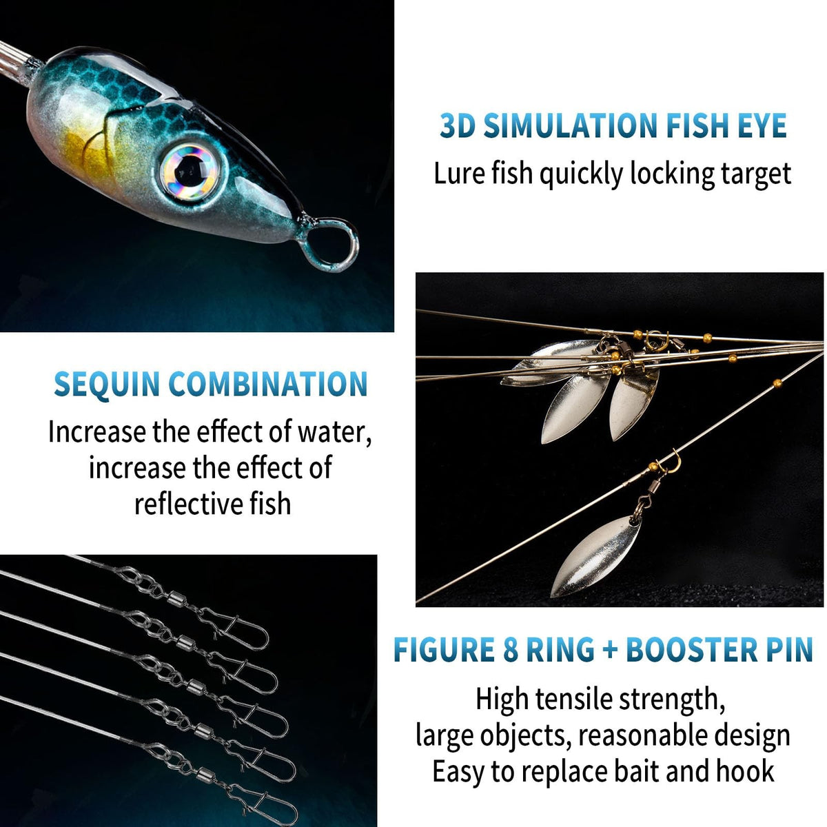 21-Piece Alabama Fishing Umbrella Rig Kit with Swimbaits & Lures