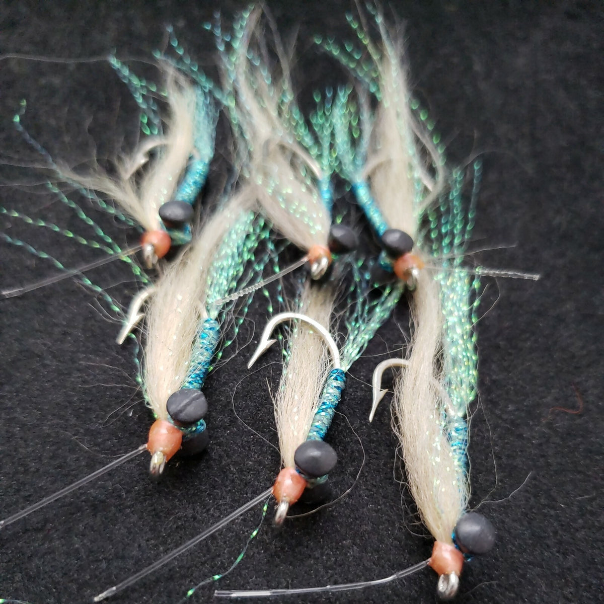 Saltwater Fly Fishing Flies #6 Green Weighted Bonefish Pattern - Pack of 6