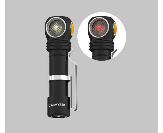 USB Rechargeable LED Flashlight with Red and White Lights - 1100 Lumens, Magnet, Multi-Mode