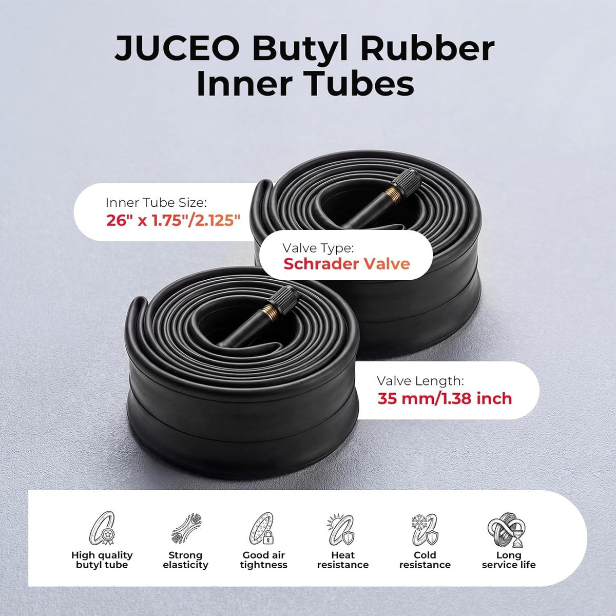 26x1.95 Inch Bicycle Tire and Tube Set for Mountain and All-Terrain Bikes