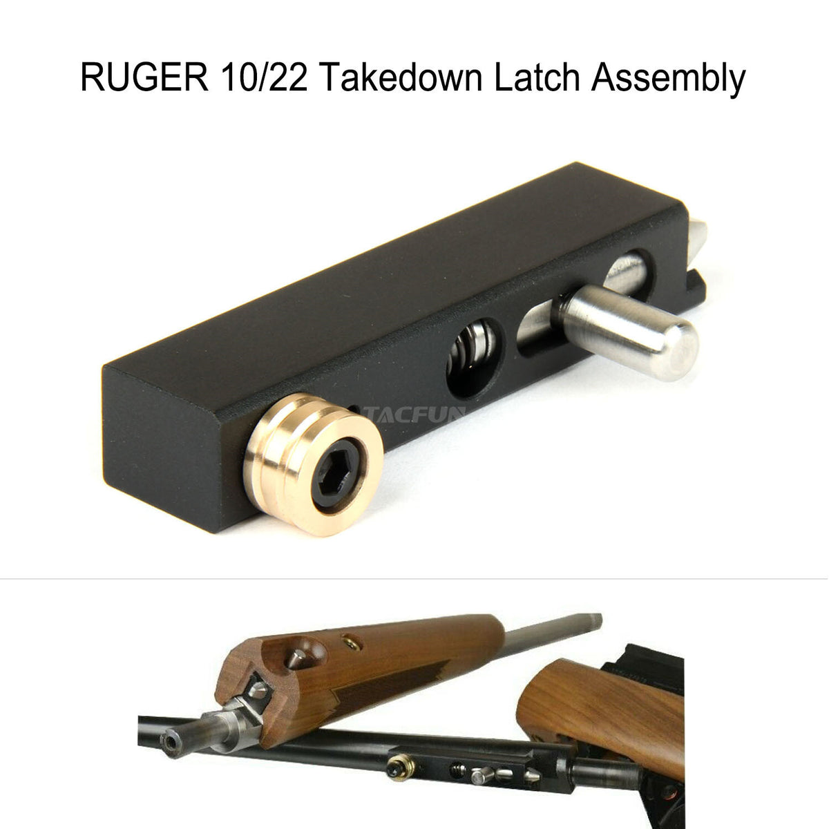Takedown Latch Assembly for Ruger 10/22 - Aluminum Finish, Fits Takedown Rifles