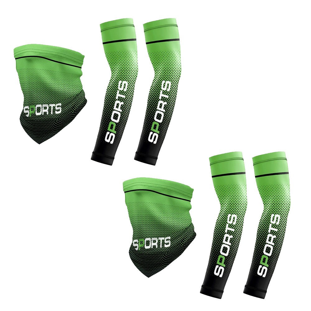 Breathable UV Sun Protection Cooling Arm Sleeves & Face Mask Set