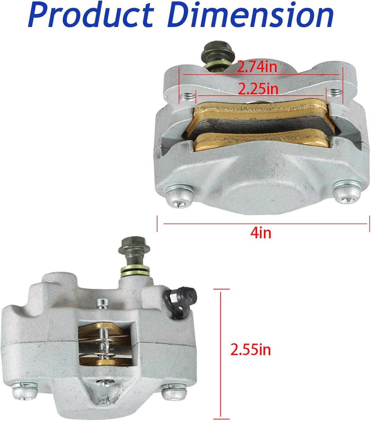 Front Rear Brake Calipers with Pads Replacement for ArcticCat ATVs 250 375 400 300