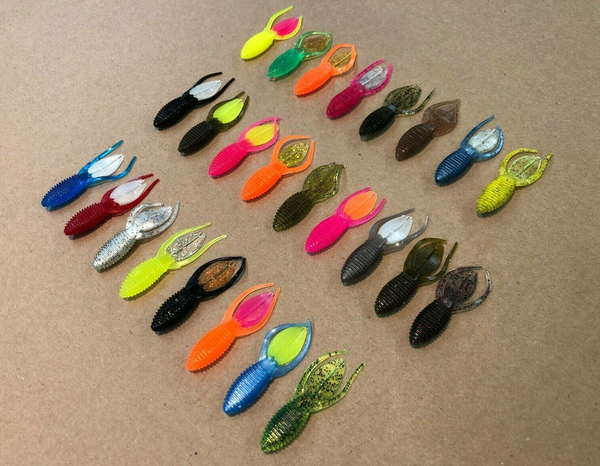 2-Inch Crappie Beaver Tail Soft Plastic Lures 100-Pack for Panfish Fishing