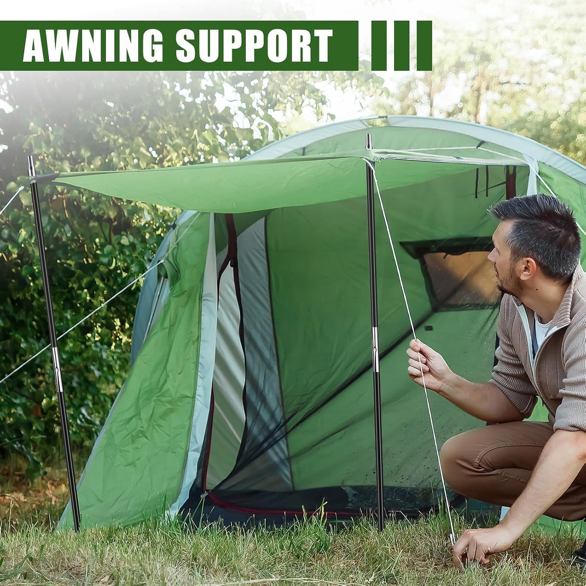 Fiberglass Tent Poles Replacement Set - Universal Support for Camping Tents