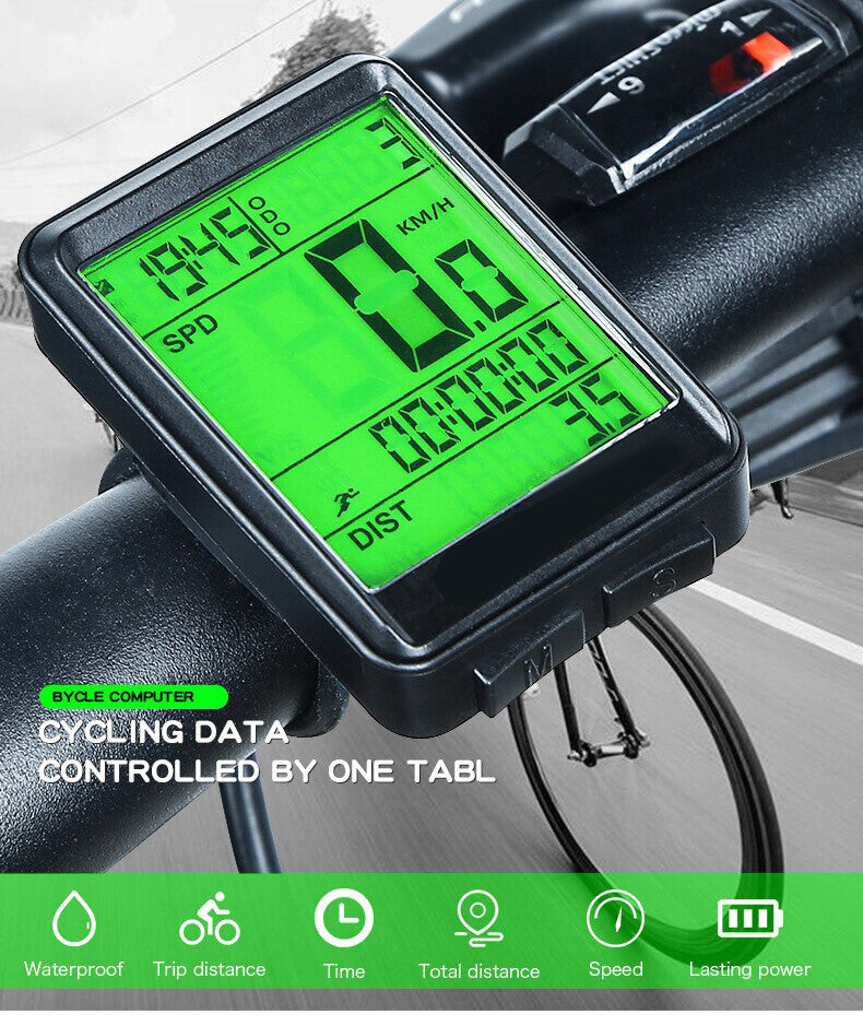 Wireless Bicycle Speedometer LCD Odometer Waterproof Cycling Computer