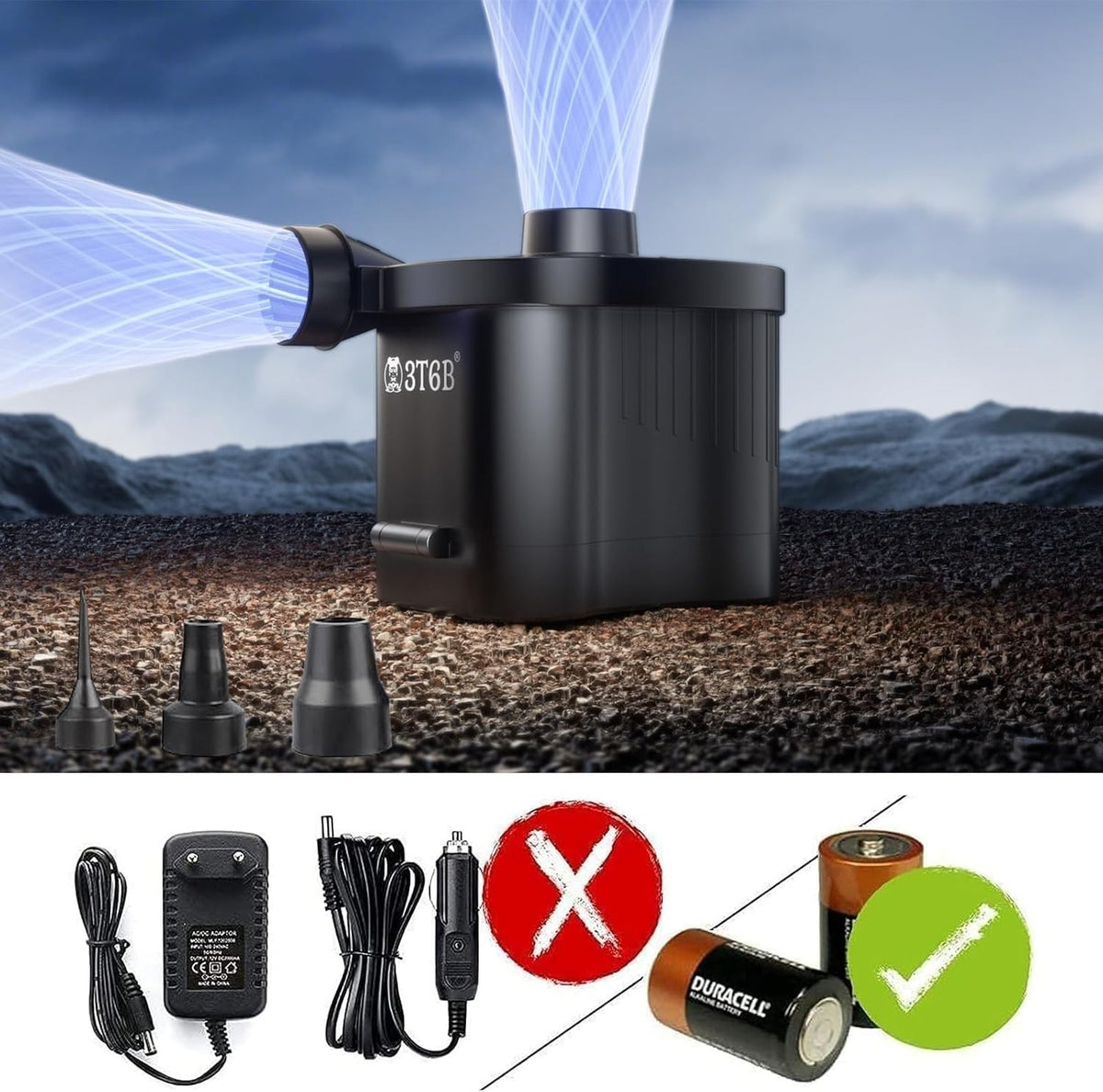 Battery Operated Air Pump for Camping Inflatable Pools and Air Mattresses