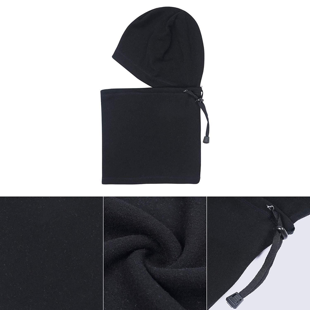 Unisex Winter Balaclava Ski Mask with Adjustable Drawstring - Cold Weather Face Cover