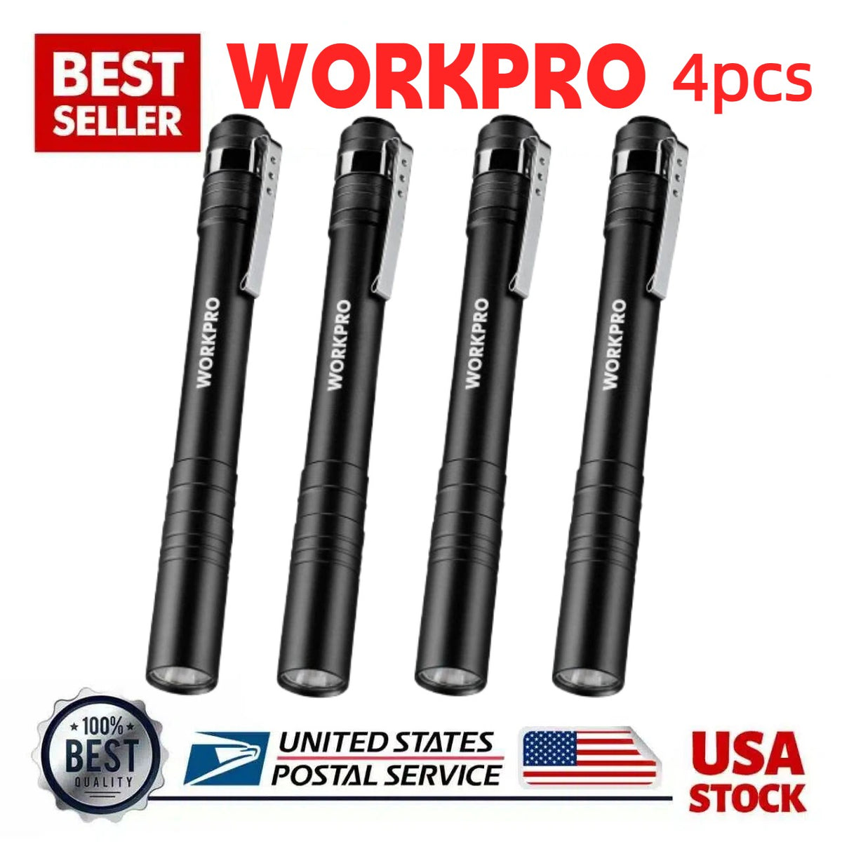 4 Pack LED Tactical Flashlights Mini Super Bright Penlights